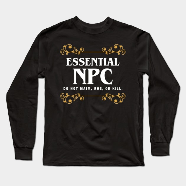 Essential NPC Character Tabletop RPG Addict Long Sleeve T-Shirt by pixeptional